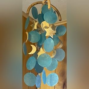 NEW Moon & Star Shape Capiz Shell & Bamboo Wind Chime